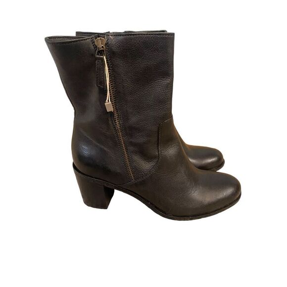 MANAS Urban Nero Black Leather Zipper Booties Size 40 Eu 9 US NWOT - Picture 4 of 7